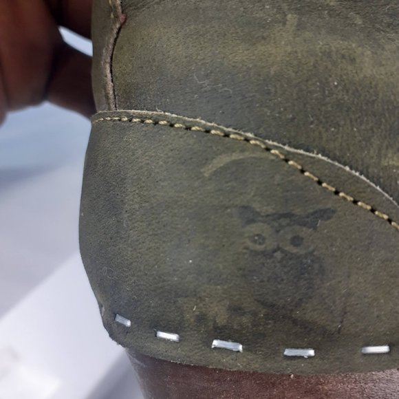 Sandgrens NEW YORK HIGH Handmade Swedish Clog Forest Green Leather Boot 41/8.5 - Picture 5 of 16